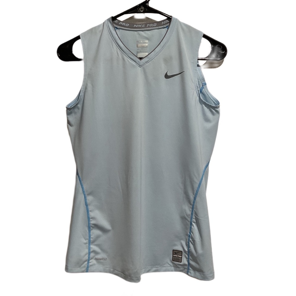 Nike Pro Women’s Tank Top size Light Blue V-Neck